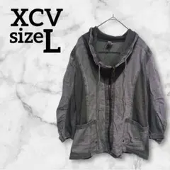 XCV【L】ジャケット グレー フード付き 海外古着