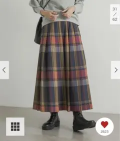 新品タグ付◆ 「S」DOORS チェックプリーツスカート