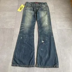 美品✨️定価16800円 フレアデニムパンツ フェード スタッズ グランジY2K