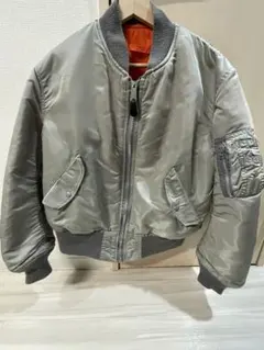 ALPHA アルファ フライトジャケット シルバー グレー MA-1 USA製