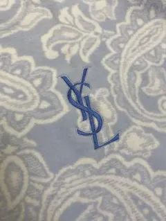 YSL 水色 ペイズリー柄 フリースブランケットのサムネイル