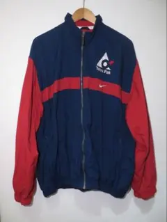 NIKE ナイキ Tetra Pak 中綿ジャケット ロゴ 古着 ネイビーレッド