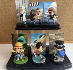 ワンピース　カードスタンドフィギュア　一番くじ　ルフィ　エース　サボ　シャンクス