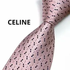 CELINE セリーヌ ネクタイ ピンク系 シルク イタリア製