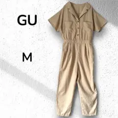 【GU】オールインワン　半袖　ベージュ　サイズM