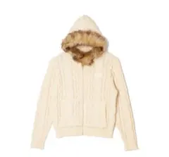 AFB ファージップパーカー afb FUR ALAN KNIT HOODIEファーニット ジップパーカー M - メルカリ