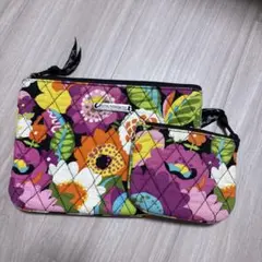 Vera Bradley キルティング ポーチ 花柄　大小2セット