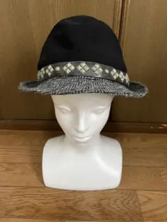 HTC ウール ツイード フェルトハット スタッズ付き アメカジ