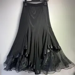 社交ダンススカート黒