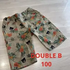 ミキハウスダブルビー　ハーフパンツ　100 ハイビスカス　夏柄