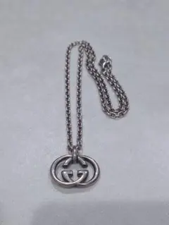 GUCCI シルバー ダブルGロゴ ネックレス ユニセックス 入れ物付き