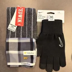 【値下げ中】ブラック系 メンズ 手袋 ネックウォーマー 2点セット