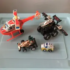 ミニカーセット 4点 ヘリコプター オフロード車