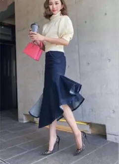 sheller シェリエ イエローレースマーメイドスカート - メルカリ