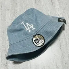 海外限定！ LA ニューエラ キャップ ドジャース デニム　バケハ