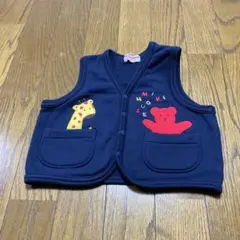 キッズ ネイビー ベスト 動物モチーフ