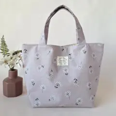 ナチュラルなレースフラワー　ミニトートバッグ　ランチバッグ　ハンドメイド