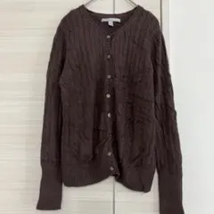 OLD NAVY ケーブルニット カーディガン ブラウン M オールドネイビーのサムネイル