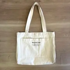 LOWRYSFARM トートバッグ　白　ポケット多め