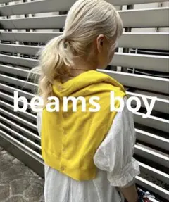 BEAMS BOY 14ゲージ コットン カーディガン　イエロー　サイズ0のサムネイル