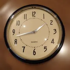 掛け時計 ブラック レトロ QUARTZ