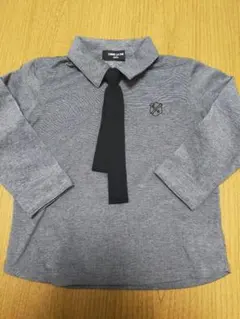 COMME CA ISM ネクタイ付きシャツ 100A グレー