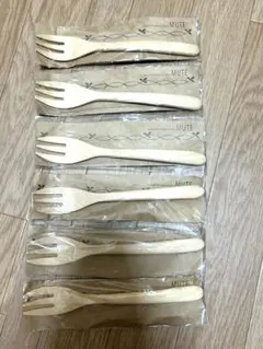 MUTE 木製フォーク 6本セット ナチュラル カトラリー
