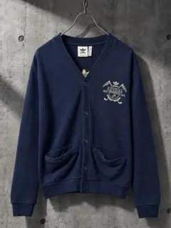 adidas カーディガン 刺繍ロゴ Y2K ストリート 古着