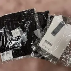 リブ編み タンクトップホワイト ブラック 4セット