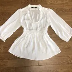ZARA 七分袖ブラウス XS ホワイト