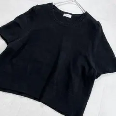 アパートバイローリーズ 半袖ニット サマーニット コットンリネン ブラック F