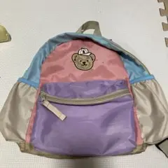 くまワッペン付き パステルカラー リュックのサムネイル