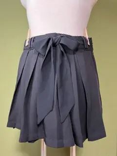 キュロットスカート　ブラック　リボン付き