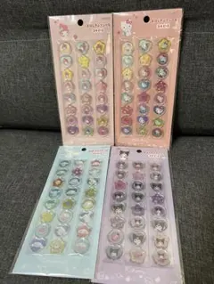 正規品サンリオ おはじき風シール 4種セット　キティマイメロクロミシナモロール