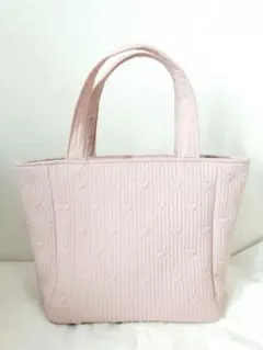 ハンドメイド☆ポリエステルハート刺繍ヌビバッグ ピンク