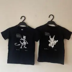 2枚セット UNIQLO ミュウツーとクリスタルピカチュウ Tシャツ 黒　110