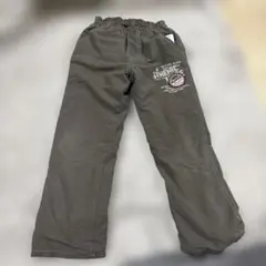 グレー プリント入り 長ズボン ゴムウエスト