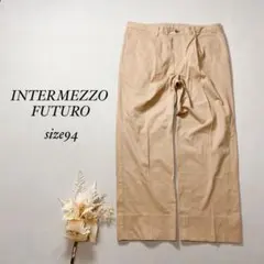 インターメッツォ タックストレートパンツ センタープレス【3L】ベージュ 246