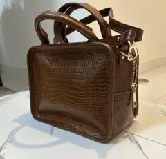 Christian Villa クロコ型押しハンドバック／ショルダーバッグ極美品のサムネイル