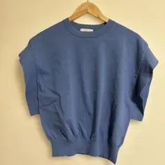 OPAQUE CLIP 半袖ニット ブルー