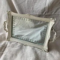 輸入雑貨 アンティーク調 ミラートレー 鏡 アクセサリー