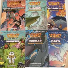 英語まんが Science comics 6冊 洋書 サイエンス サメ 火山