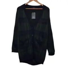 タグ付き新品　EMODA エモダ　アクリルニットカーディガン　チェック柄