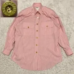 ［メンズ可］美品　シャネル　金ボタン　ストライプ　シャツ　シルク100 36のサムネイル