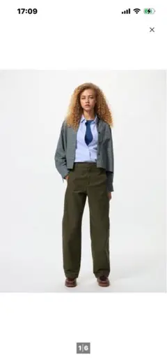 UNIQLO ジャージーバレルレッグパンツ丈長め　M