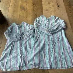 BREEZE 七分袖 ワンピース 110サイズ 水色・ストライプ