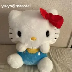 ハローキティ　ギガジャンボ　ブルーオーバーオール　ぬいぐるみ