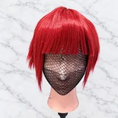 アシストウィッグ 赤 ショート コスプレ ウィッグ カット セット済み