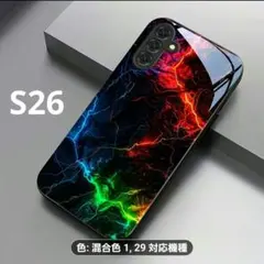 新製品　GalaxyS26保護ケース/カラフル稲妻