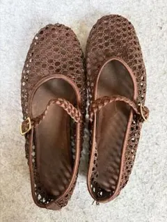 【ZARA】フラットシューズ　メッシュサンダル　レディース 37(23.4cm)